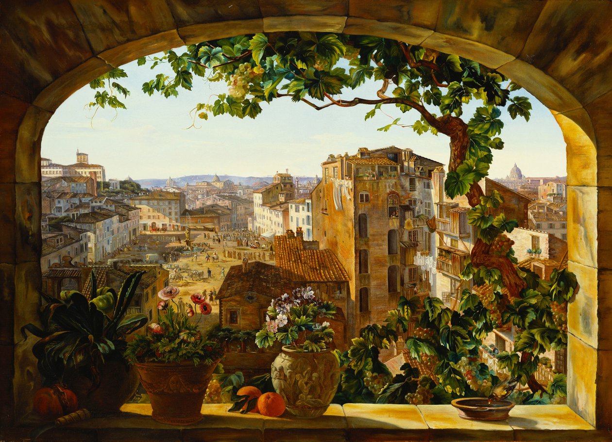 Piazza Barberini, Róma, 1830 alkotó: Karl von Bergen