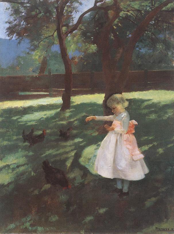 A csirkék etetése alkotó: Károly Ferenczy