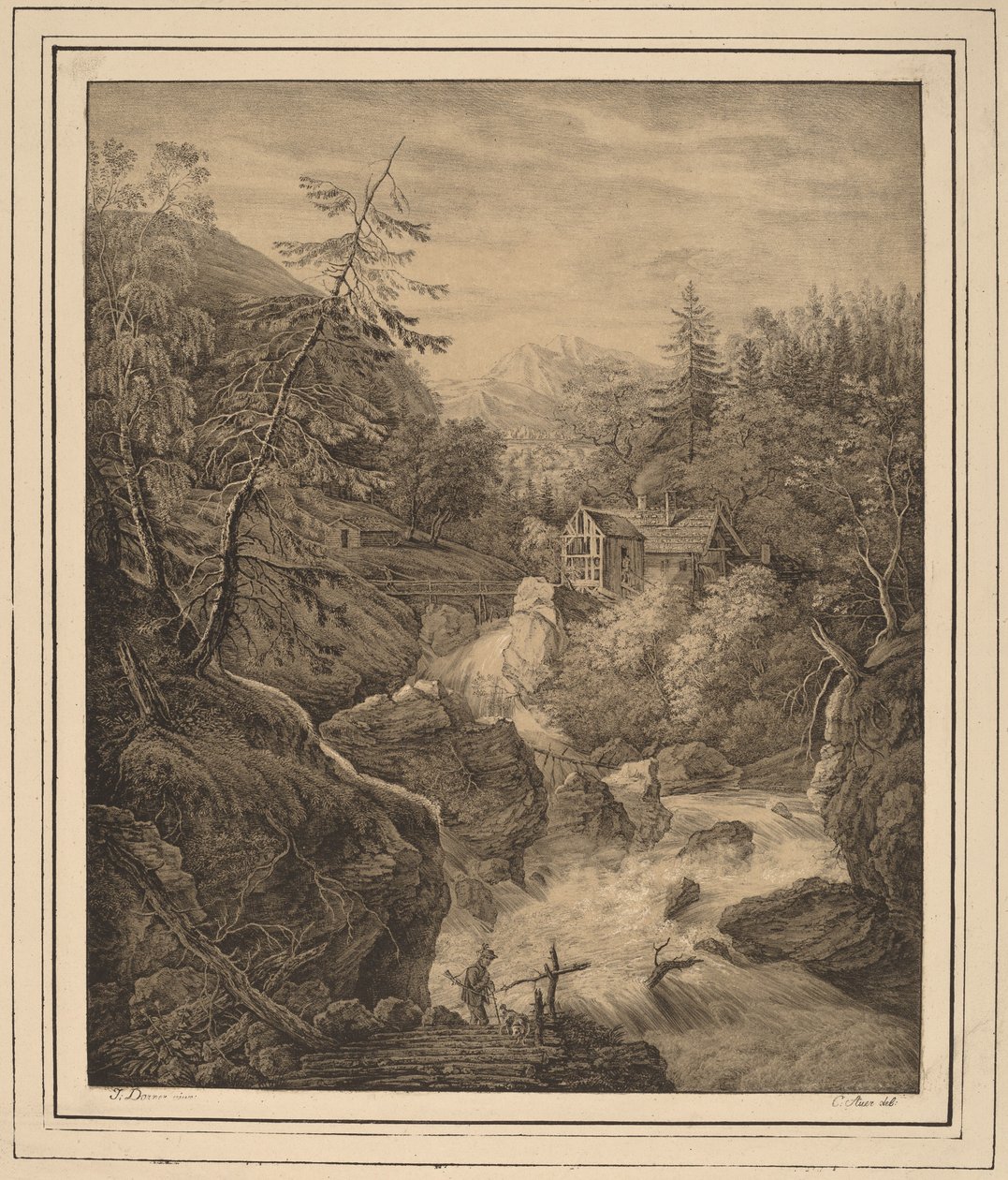 Vízesés alkotó: Kaspar Auer, after Johann Jakob Dorner II