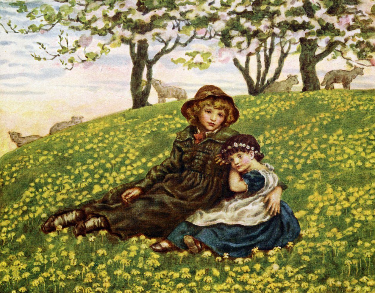 Testvér és nővére – Kate Greenaway. alkotó: Kate Greenaway
