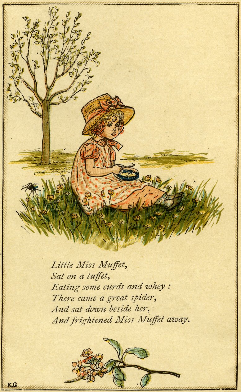 Little Miss Muffet illusztrálva alkotó: Kate Greenaway