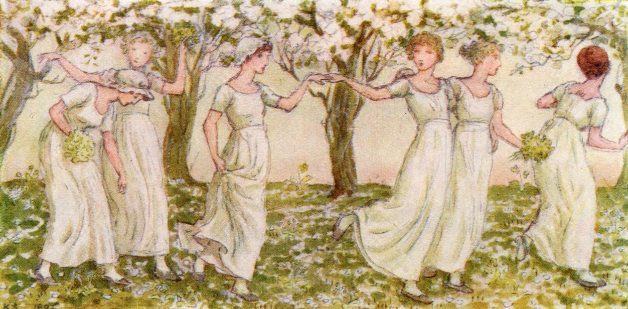 Kate Greenaway "A májusi tánc". alkotó: Kate Greenaway