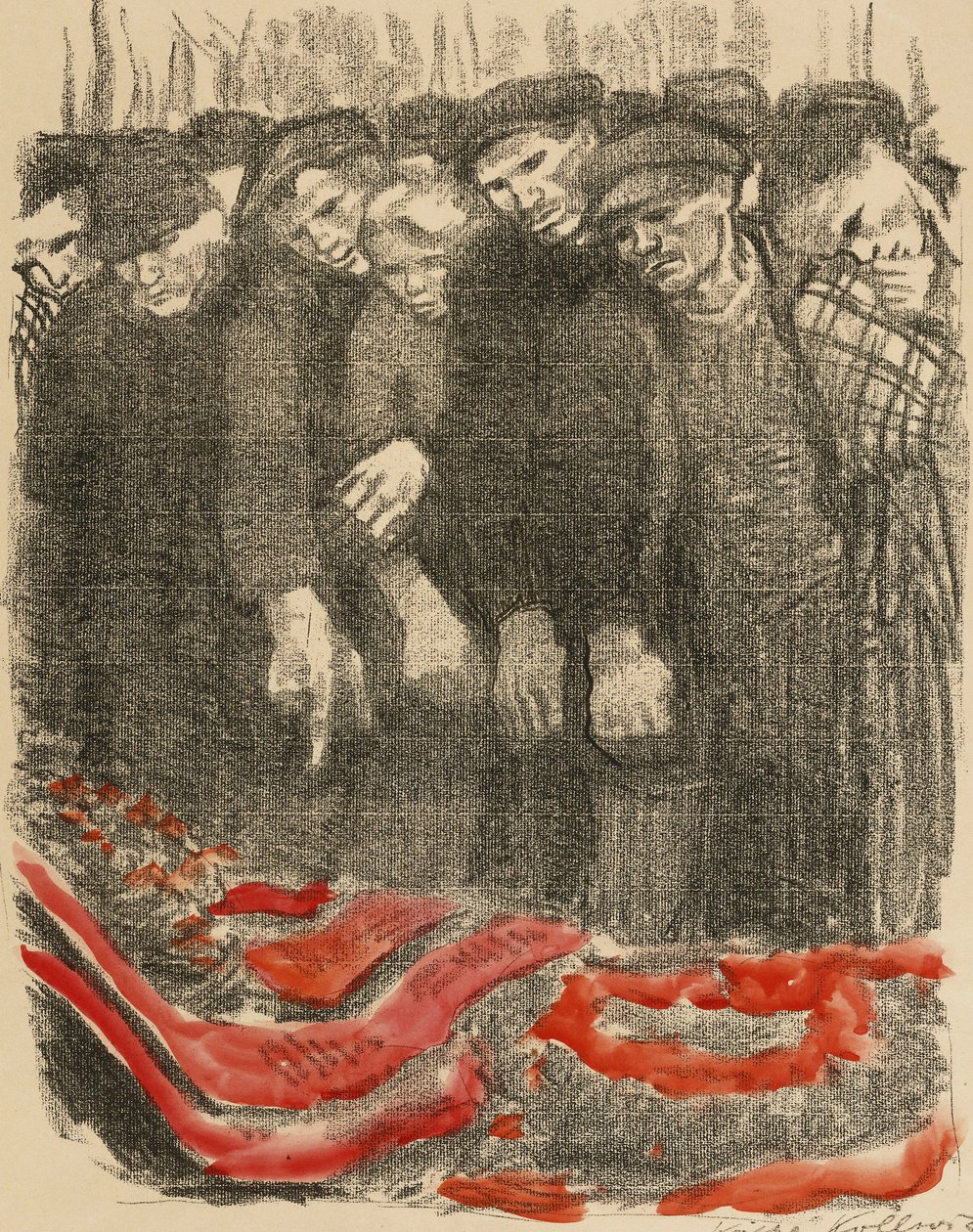 Marzfriedhof, 1913 alkotó: Käthe Kollwitz