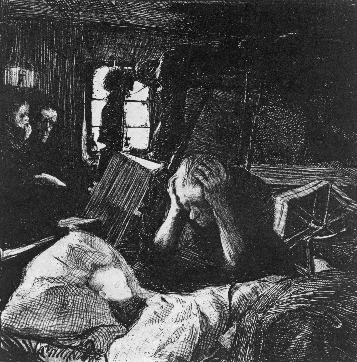 Szükség, 1897 alkotó: Käthe Kollwitz