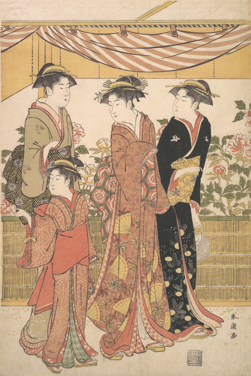 A Botan Show, kb. 1790. alkotó: Katsukawa Shuncho
