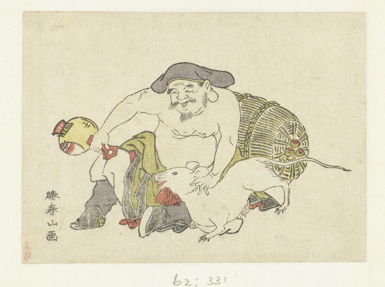 Daikoku és patkánya alkotó: Katsukawa Shunzan