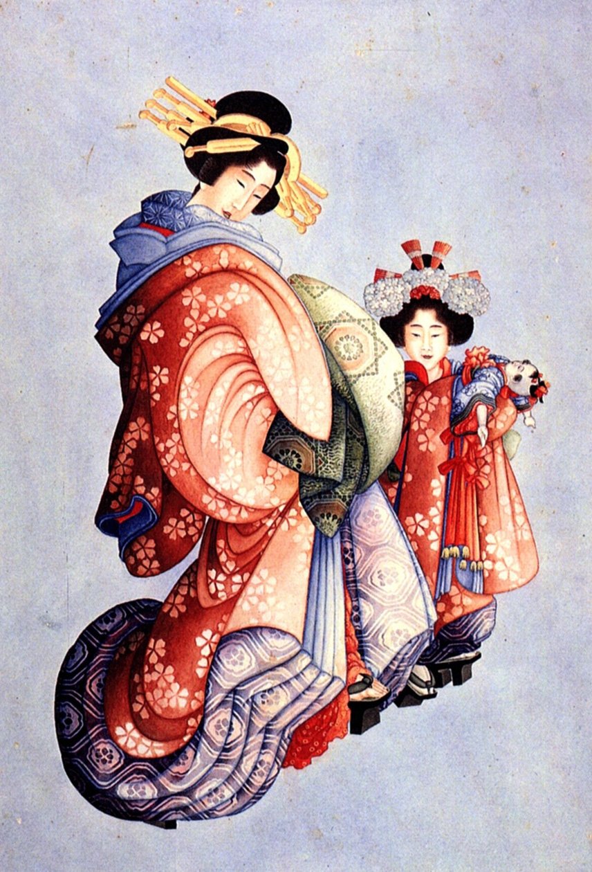 Oiran és Kamuro alkotó: Katsushika Hokusai