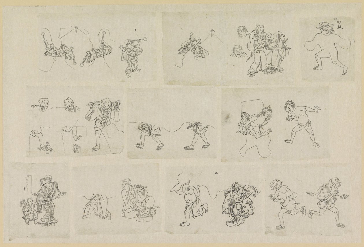 Tizenegy különböző emberábrázolás alkotó: Katsushika Hokusai (possibly)