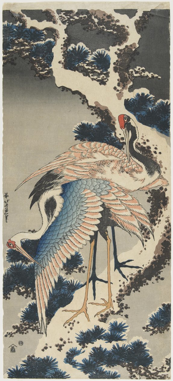 Daruk a fenyőn, c. 1834 alkotó: Katsushika Hokusai