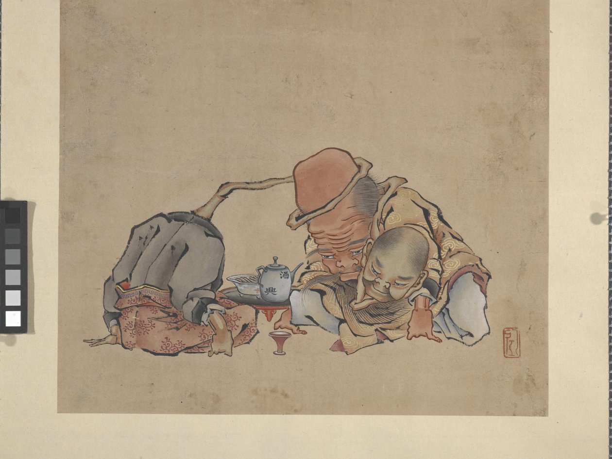 Borivás (tinta és színek papíron) alkotó: Katsushika Hokusai