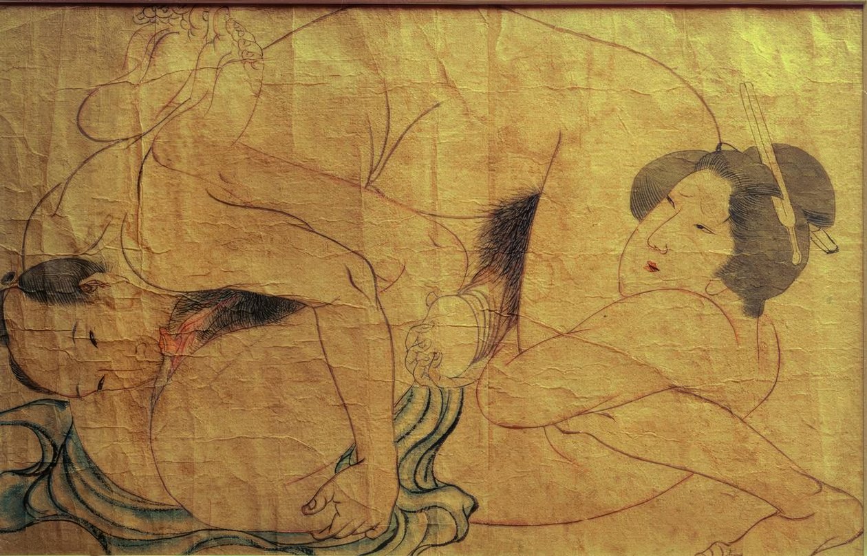 Erotikus jelenet alkotó: Katsushika Hokusai