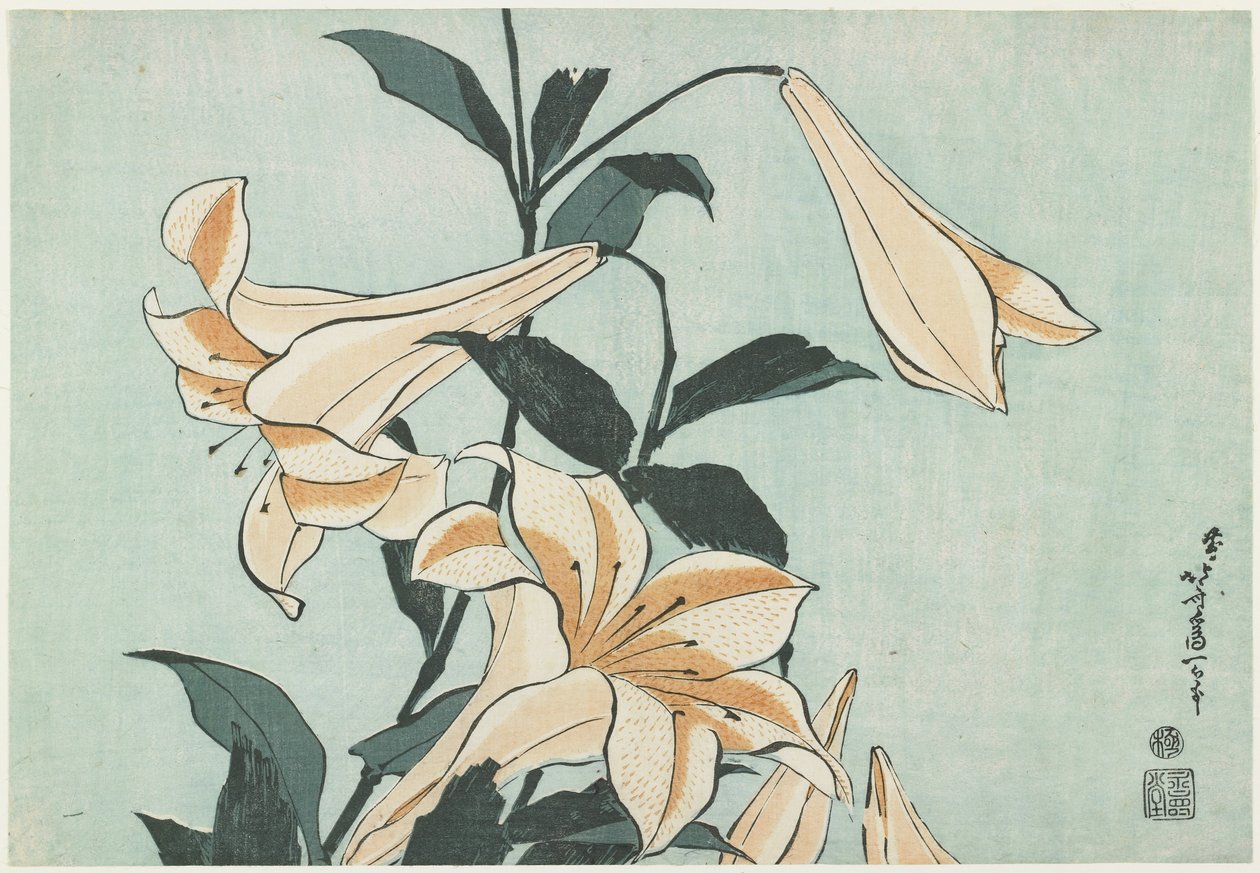 Liliomok, c. 1832 alkotó: Katsushika Hokusai