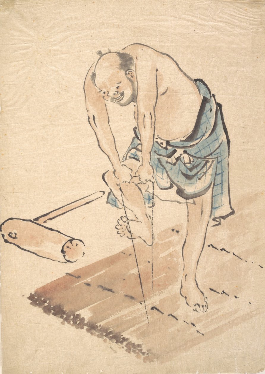 Ember egy tutajon. alkotó: Katsushika Hokusai