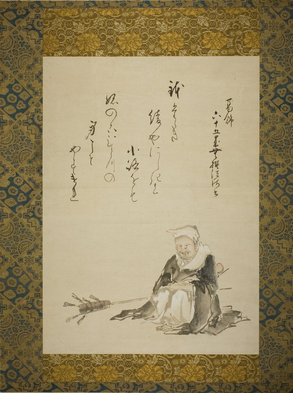 Szerzetes szertartásos teahabverőket árul alkotó: Katsushika Hokusai