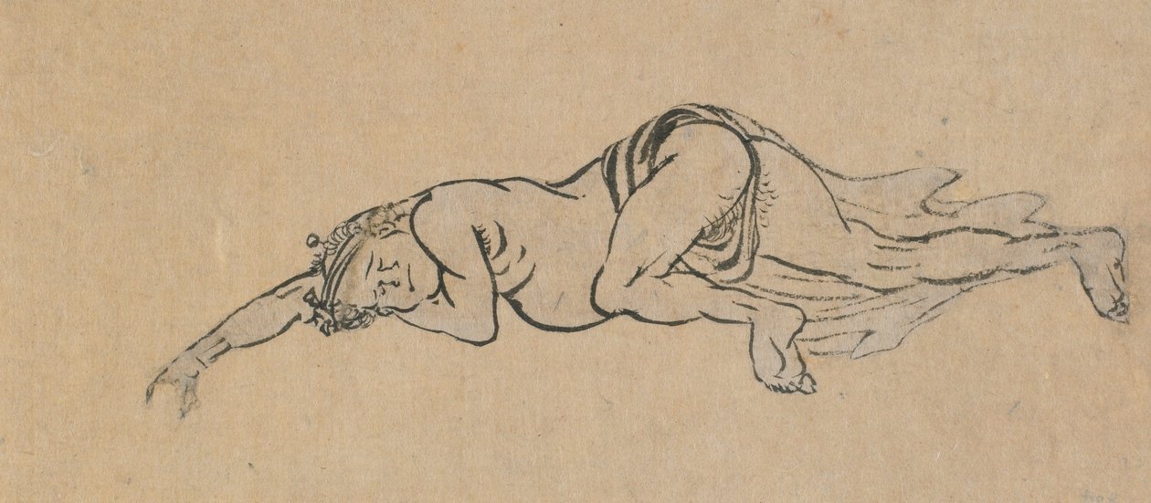 Alvó ember, 18. század vége – 19. század eleje. alkotó: Katsushika Hokusai