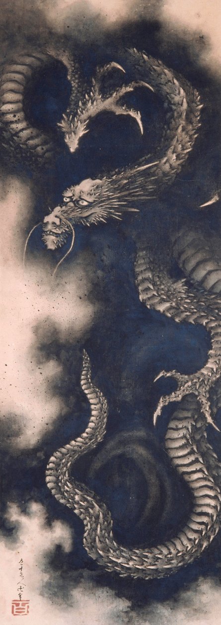 A sárkány a felhők között, 1849. alkotó: Katsushika Hokusai