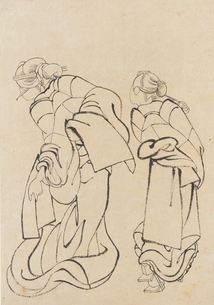Két nő, 18. század vége-19. század eleje. alkotó: Katsushika Hokusai