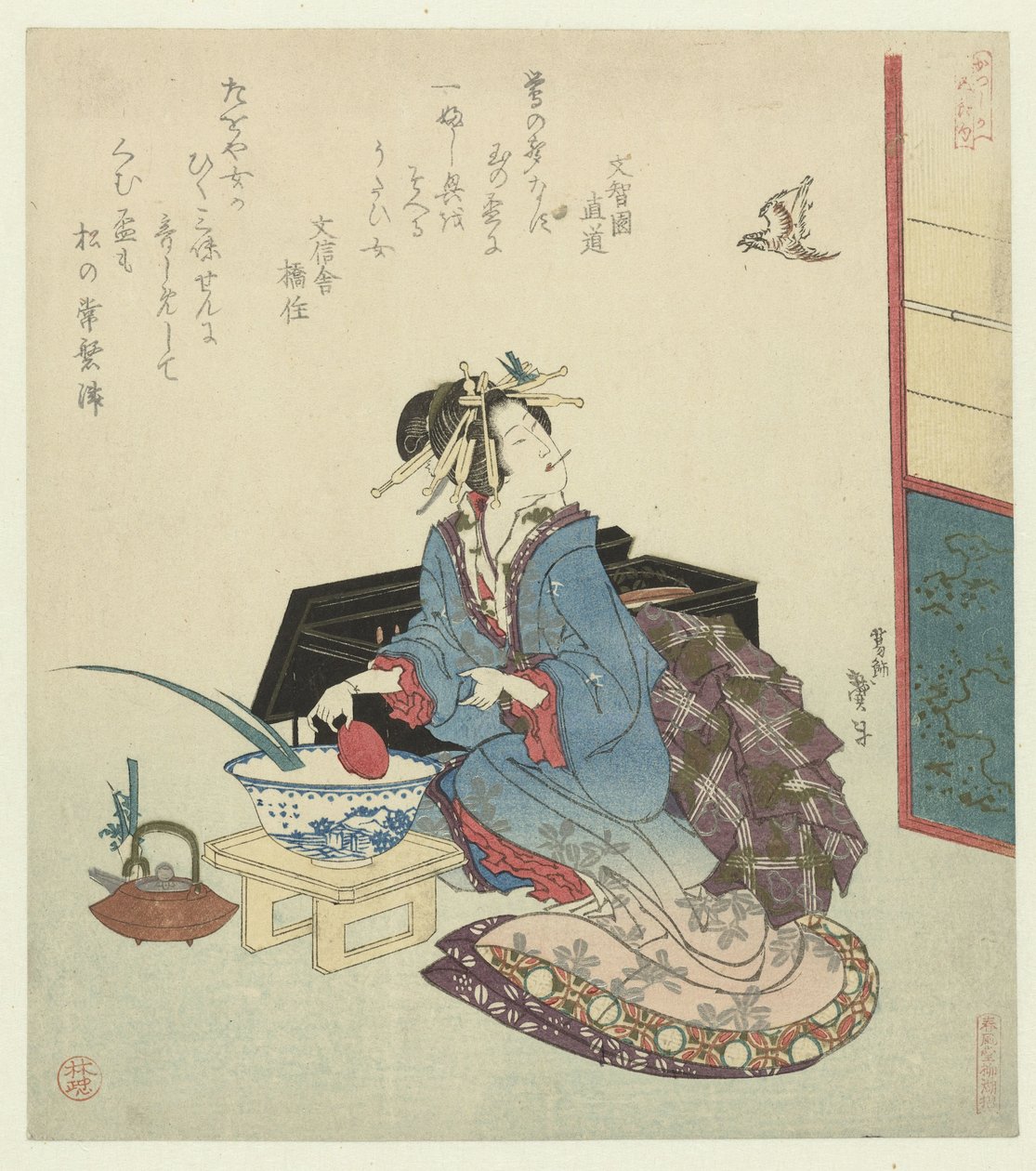 Gésa felnéz egy kakukkra alkotó: Katsushika Taito II