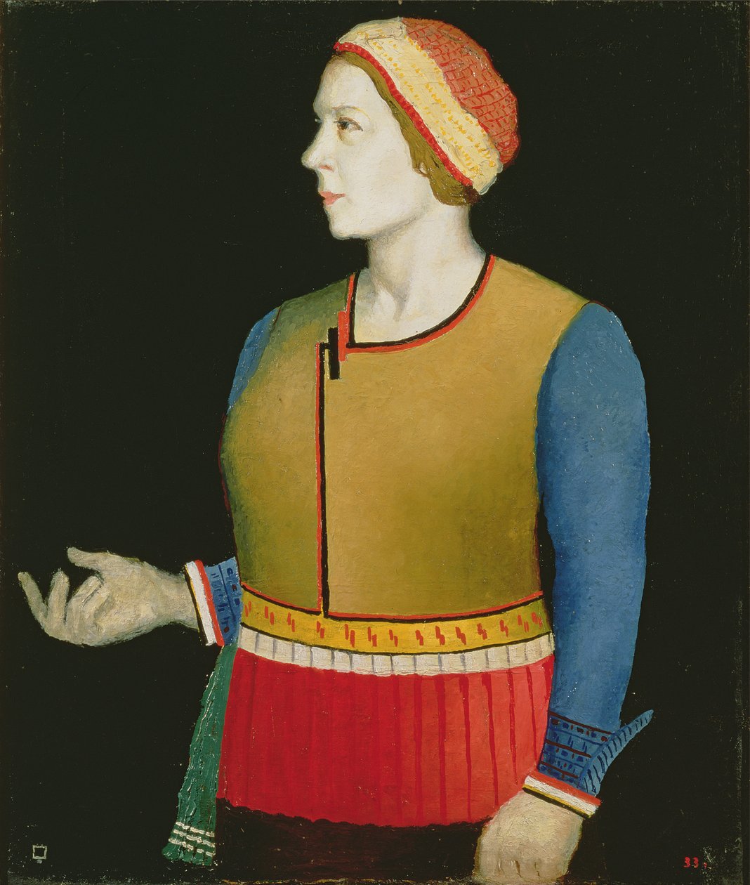 Natalja Andrejevna Malevics (szül. Mancsenka) (sz.1902) a művész feleségének portréja, 1933 alkotó: Kazimir Severinovich Malevich