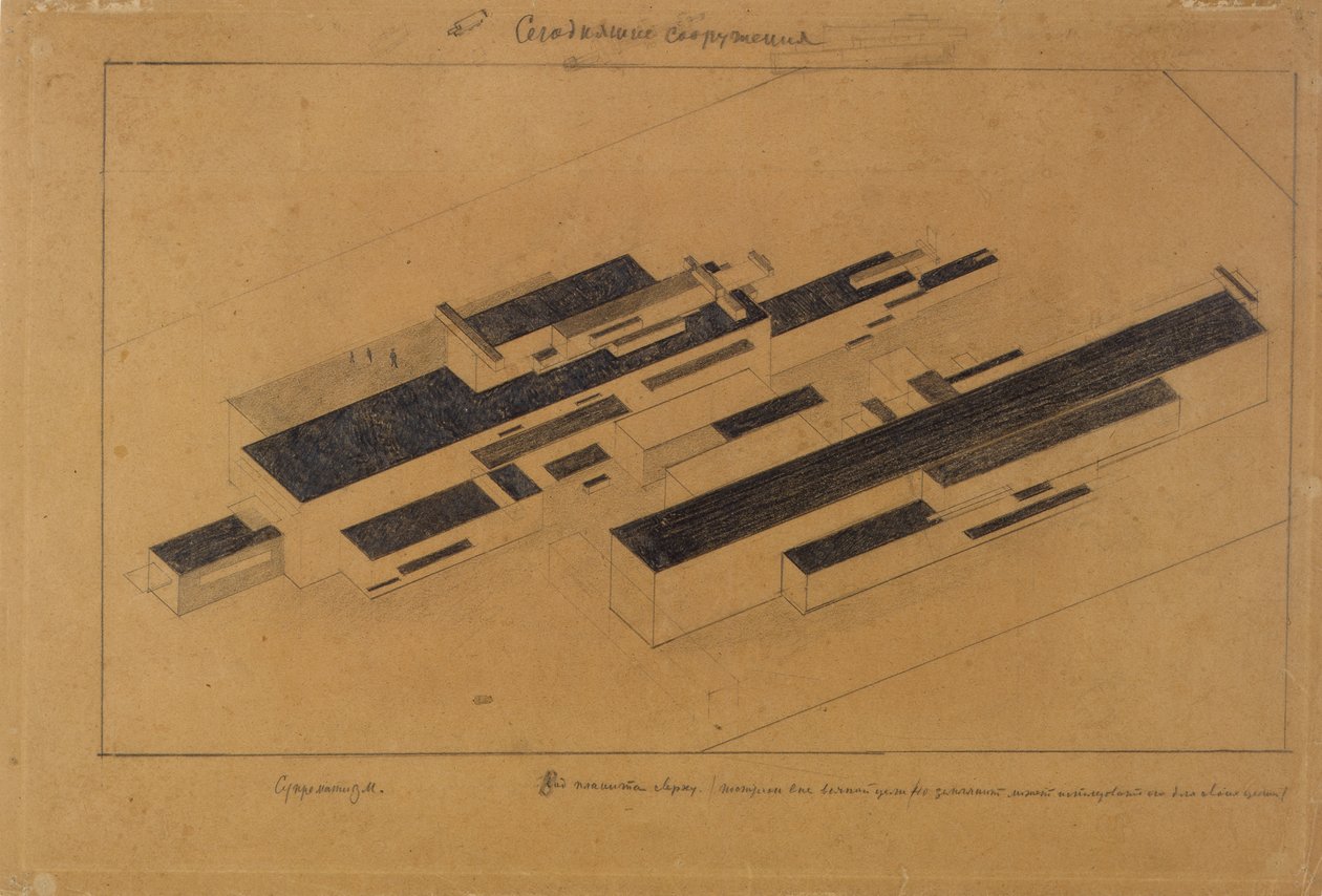 Modern épületek, 1923-1924 alkotó: Kazimir Severinovich Malevich