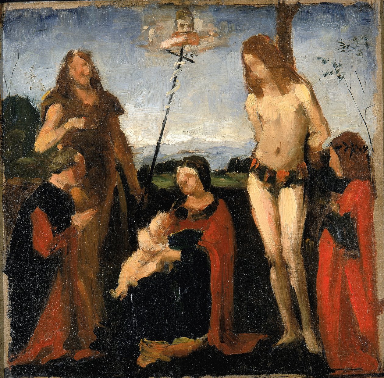 Boltraffio után, "Szakrális beszélgetés". alkotó: Kenyon Cox