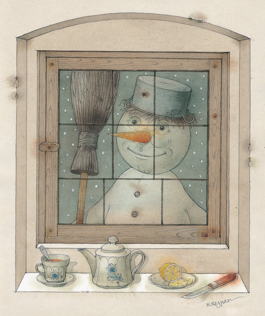A hóember, 2003 (wc papíron) alkotó: Kestutis Kasparavicius