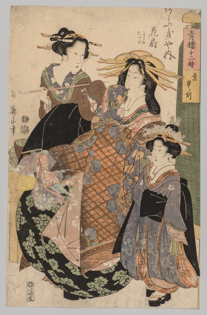 Két nő és egy lány, 1800-1829. alkotó: Kikugawa Eizan