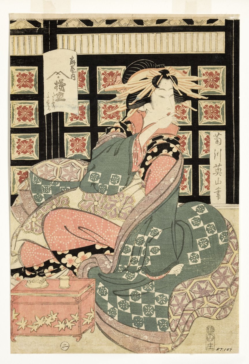 Az Ogiya bordély udvarhölgyei, 1810-1815 körül (fatömb) alkotó: Kikukawa Eizan