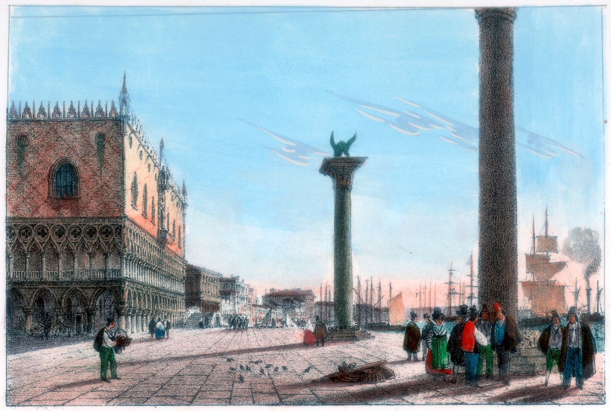 Szent Márk tér, Velence, Olaszország, 19. század. alkotó: Kirchmayr