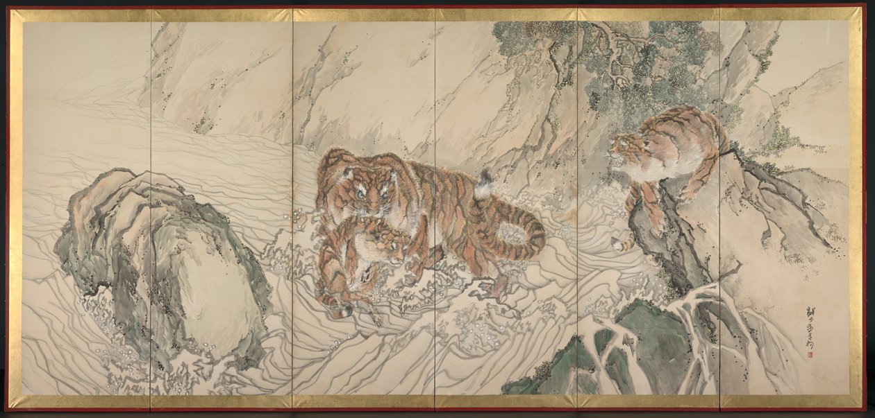 Tigris család alkotó: Kishi Ganku