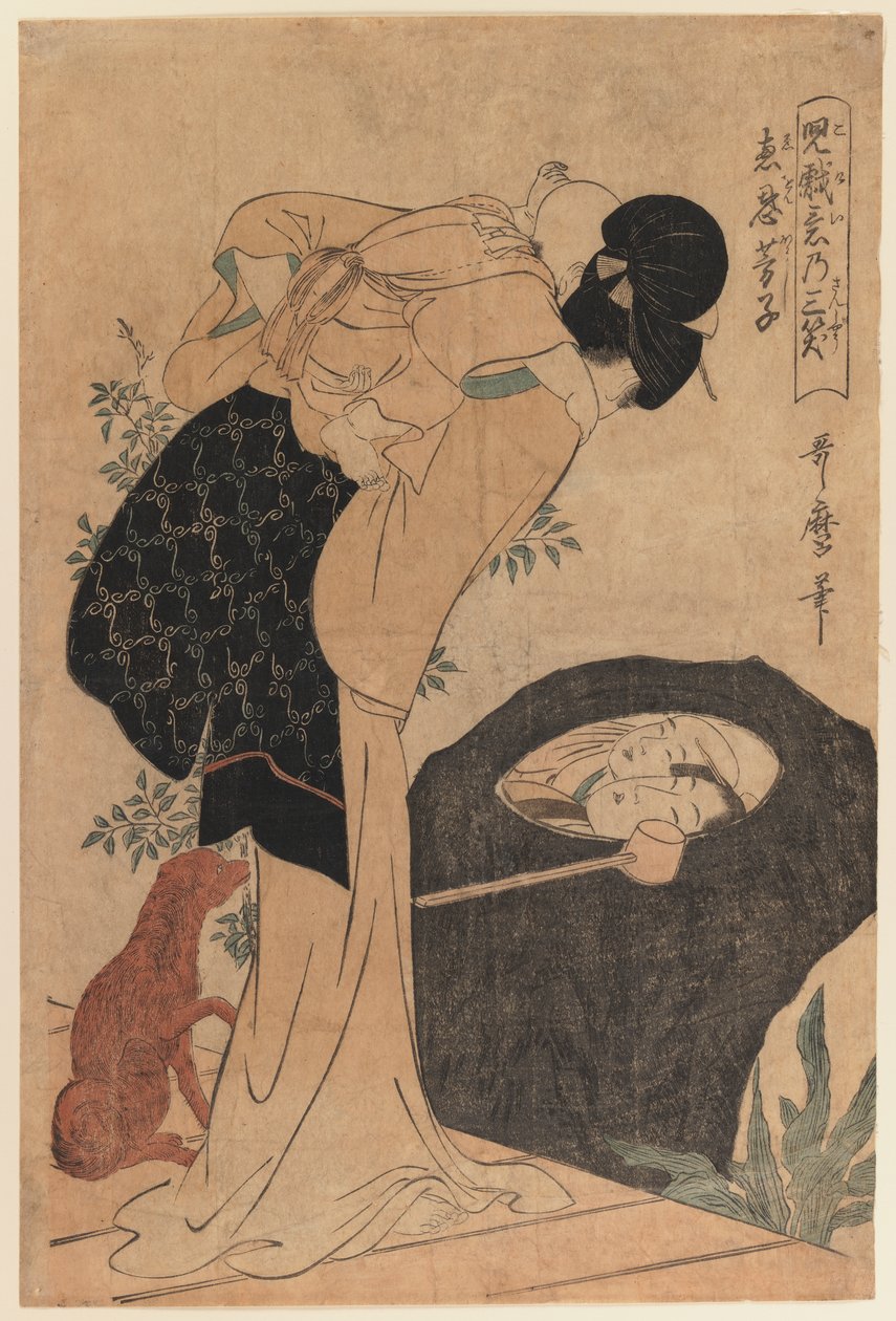 Nő és gyermek, 1800 (fanyomat) alkotó: Kitagawa Utamaro