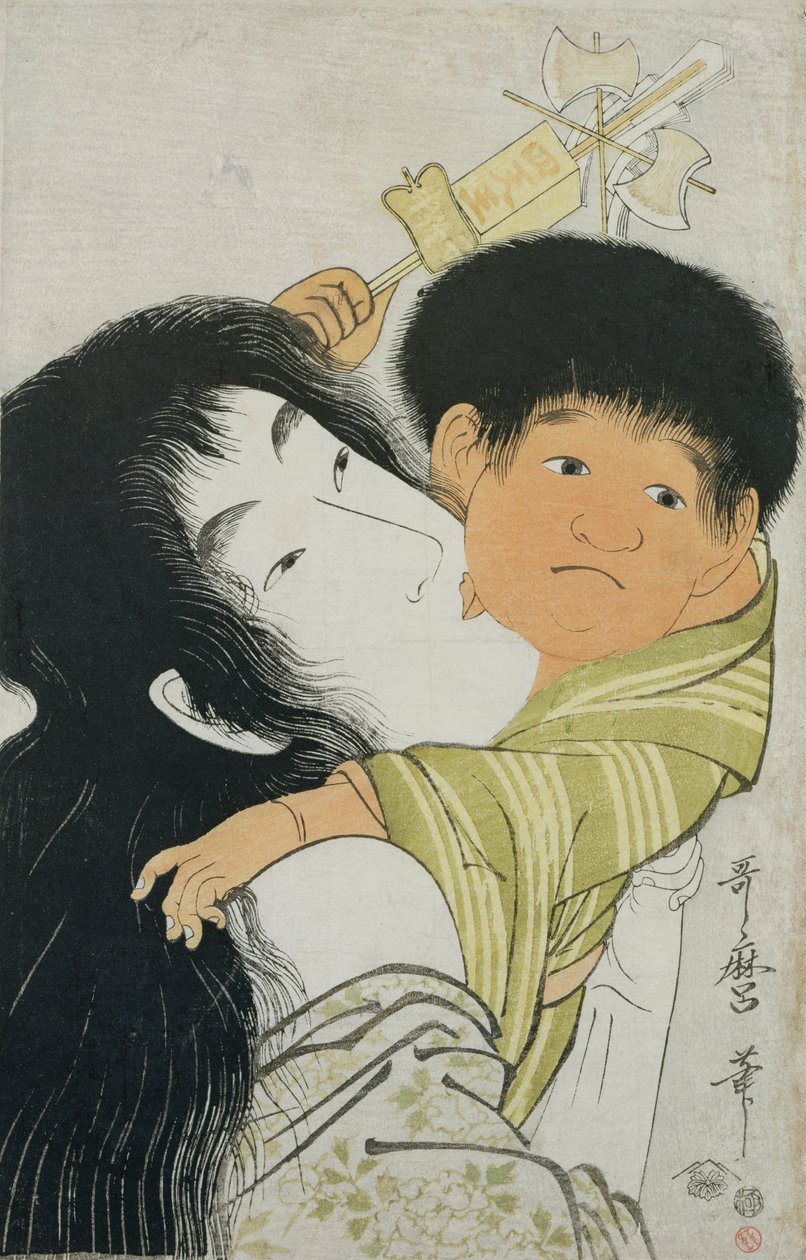 Yama-Uba és Kintoki (fatömbnyomat) alkotó: Kitagawa Utamaro