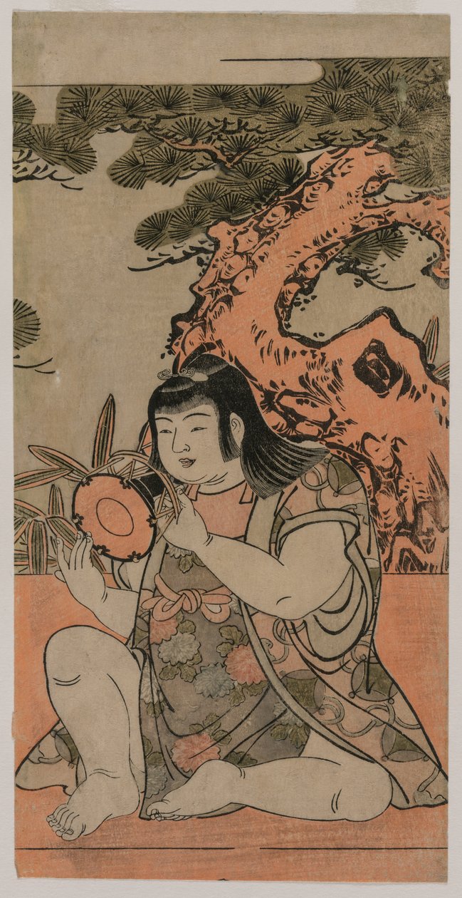 Kézidobon játszó baba, 1770-es évek. alkotó: Kitao Shigemasa