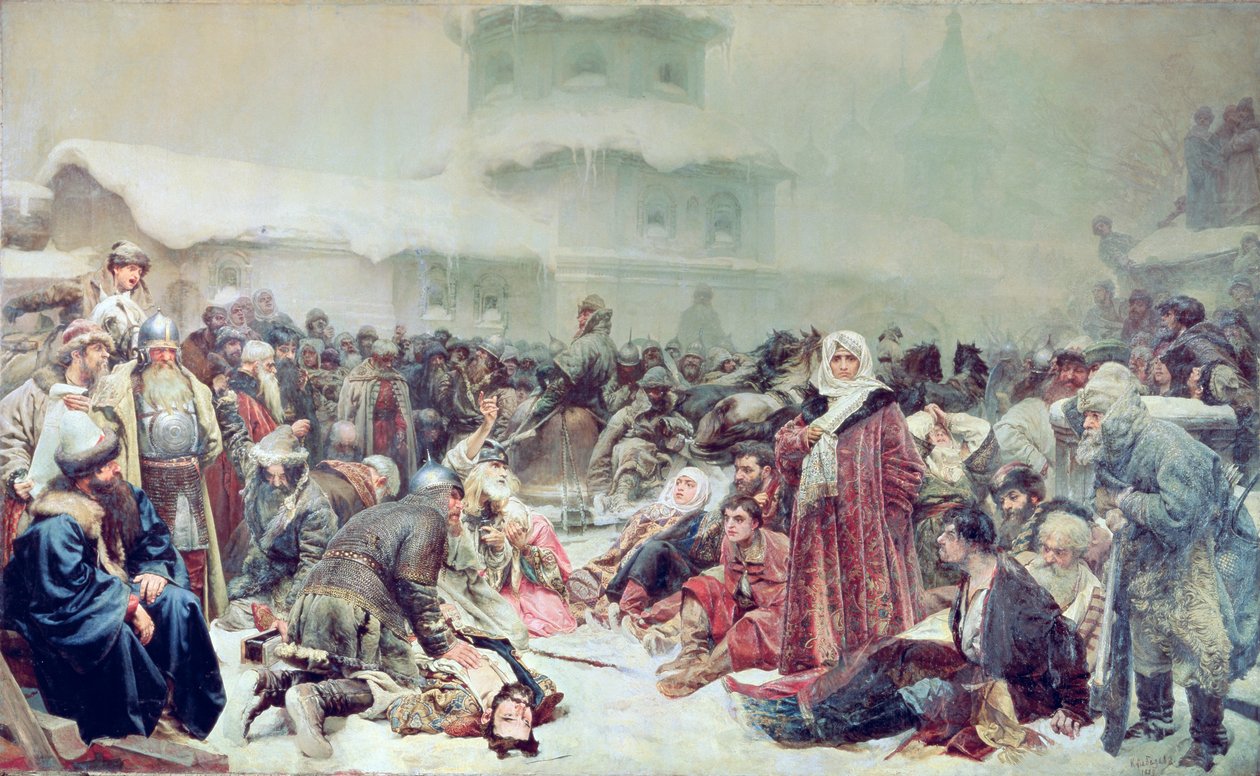 III. Iván cár (1440-1505) Novgorod elpusztítása 1889 alkotó: Klavdiy Vasilievich Lebedev