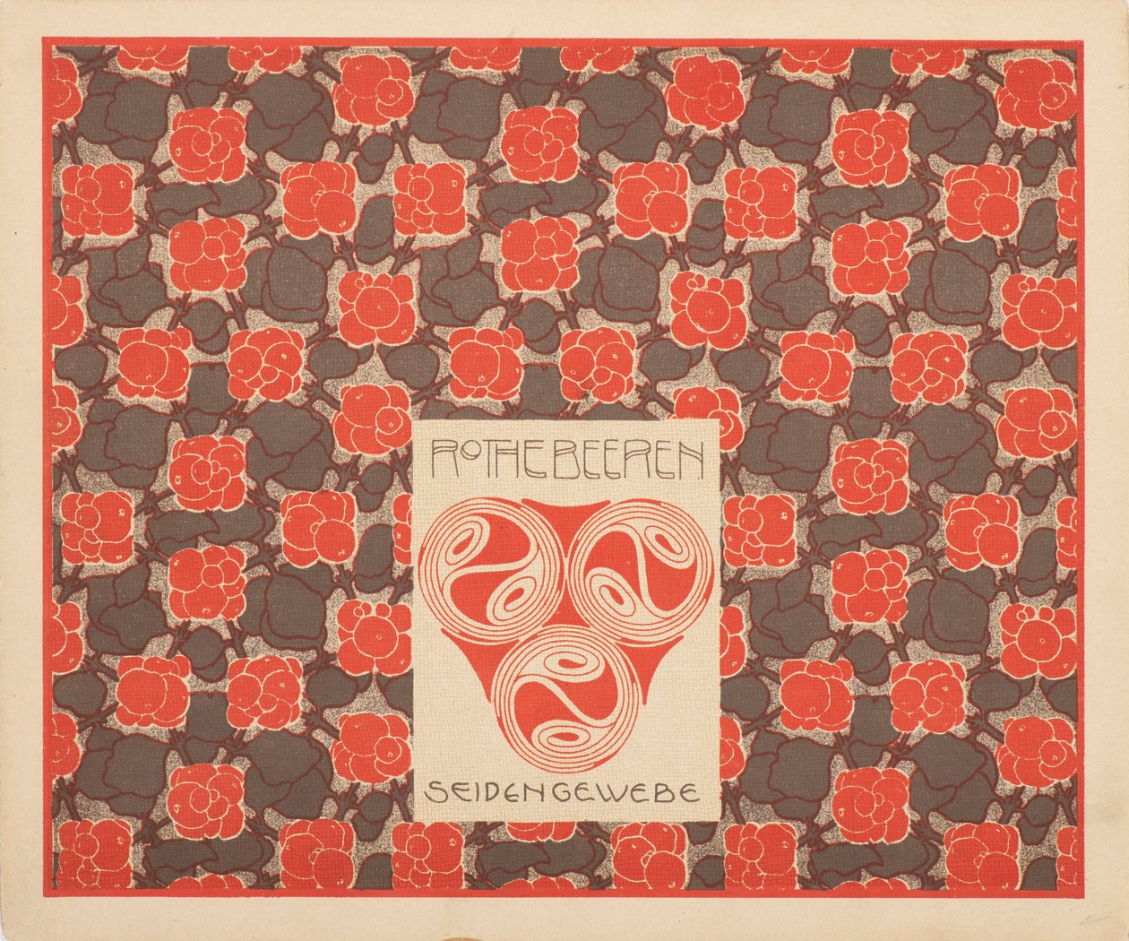 Red Berries selyemszövet, 1901. alkotó: Koloman Moser