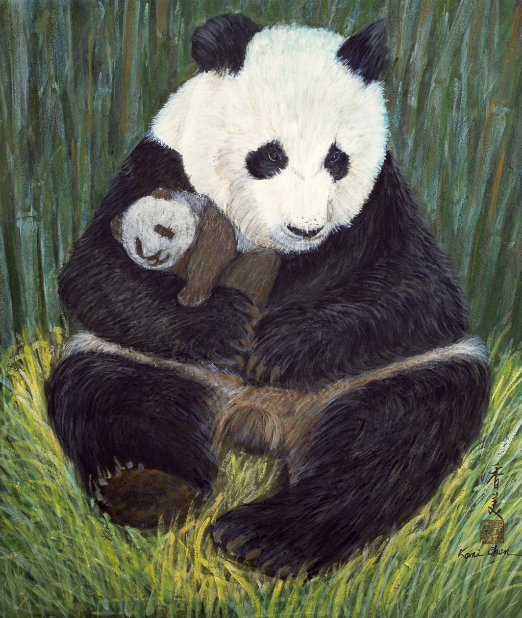 Nap idő, 2004 (guache, selyem) alkotó: Komi Chen
