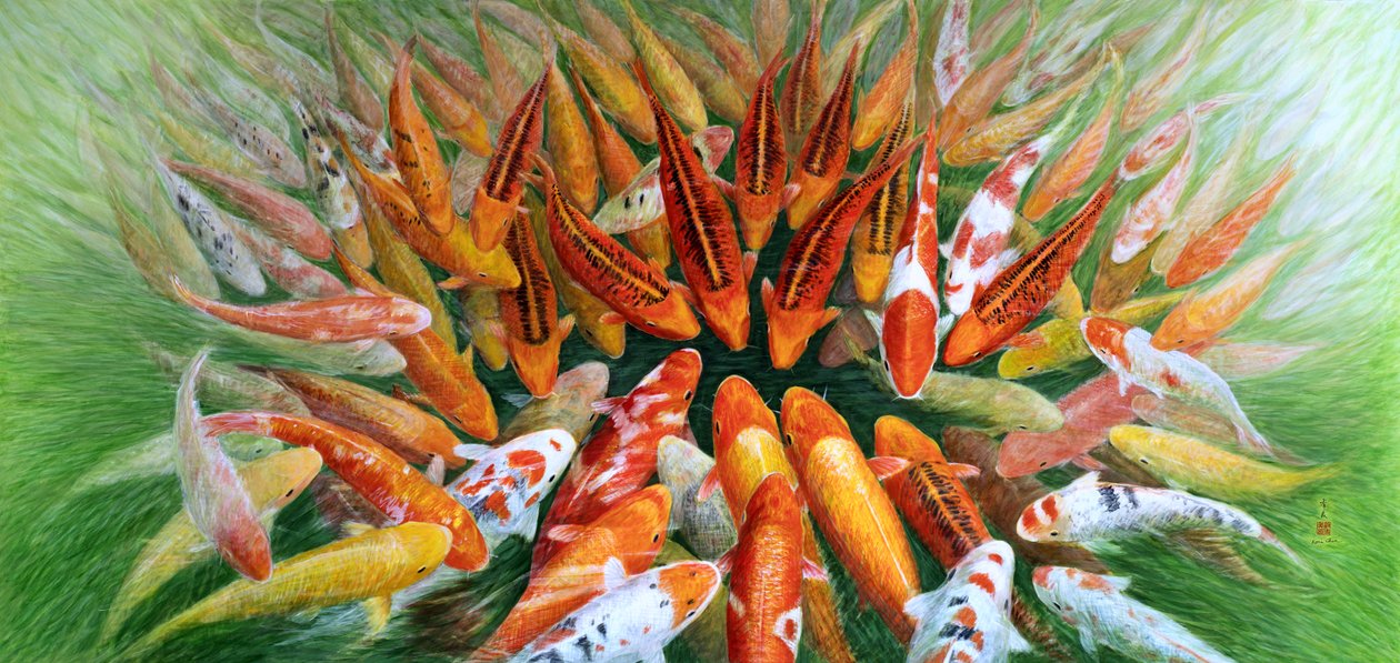 Konfrontáció, 2012 (keleti gouache rizspapíron) alkotó: Komi Chen