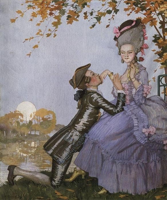 Egy fiatalember és egy hölgy.n alkotó: Konstantin Andreevic Somov