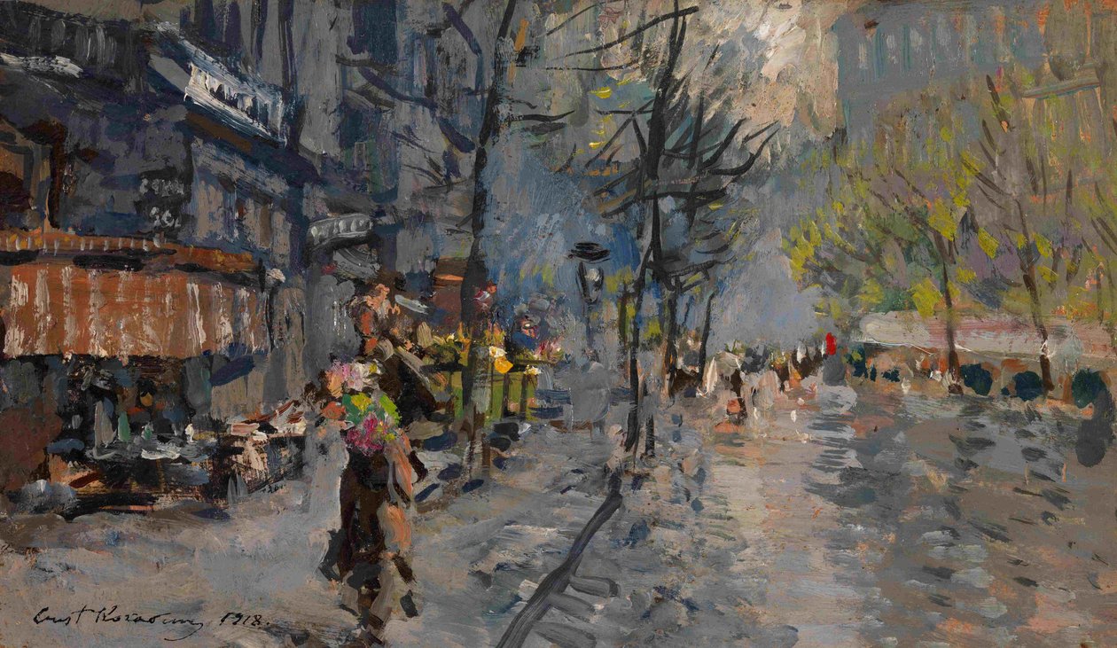 Egy utca Párizsban, 1918 alkotó: Konstantin Alekseevich Korovin