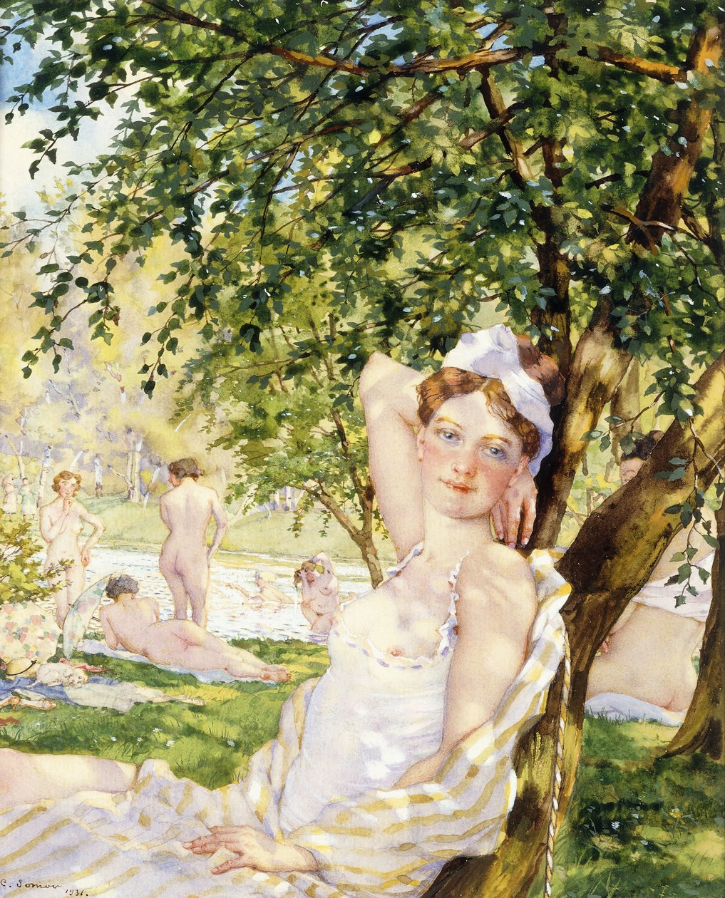 Fürdőzők a Napban alkotó: Konstantin Andreevic Somov