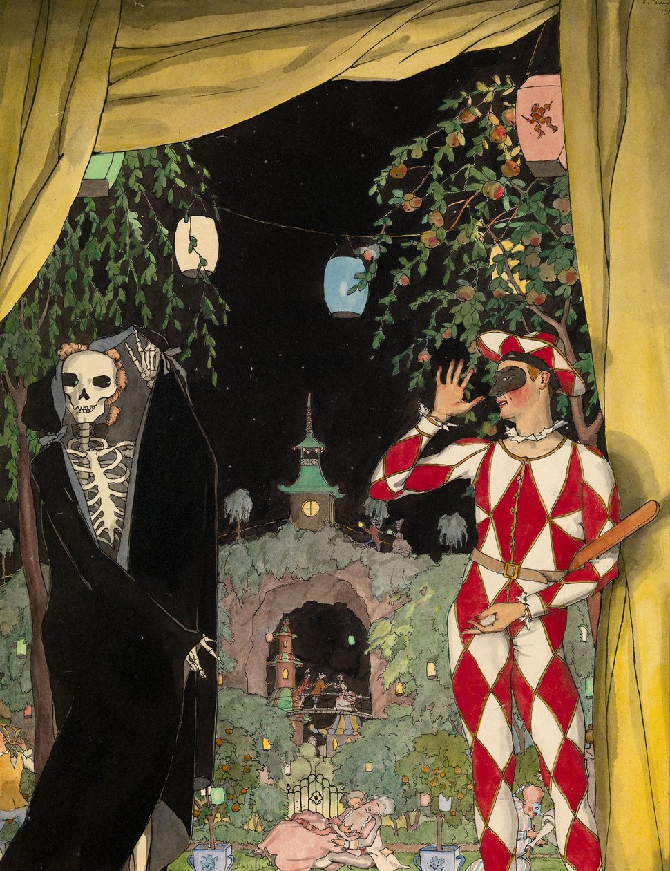 Harlekin és halál, 1918 alkotó: Konstantin Andreevic Somov
