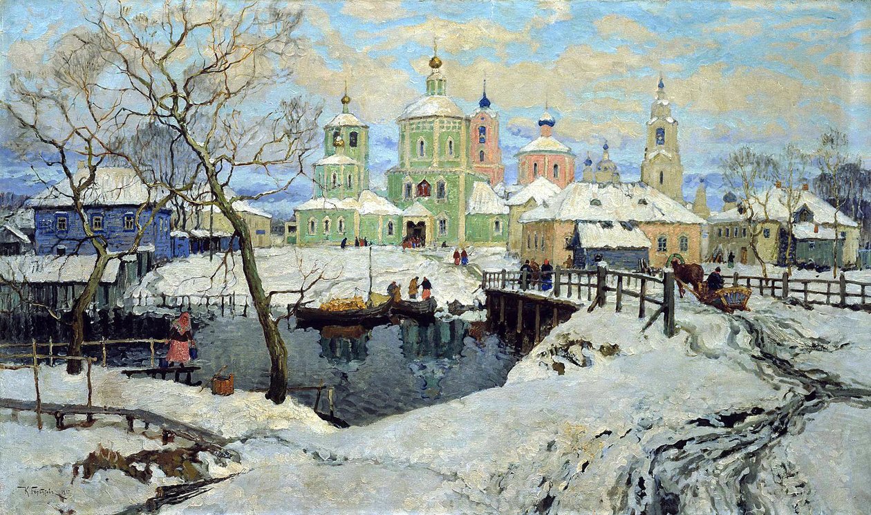 Torzhok kis falu, 1917. alkotó: Konstantin Ivanovich Gorbatov