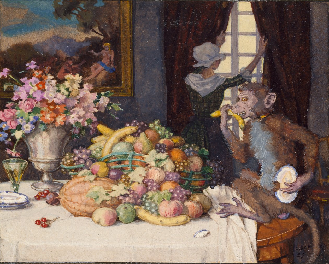 Kapzsi majom, 1929 alkotó: Konstantin Somov