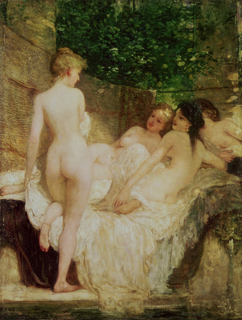 A fürdő után, 1880 körül alkotó: Károly Lotz