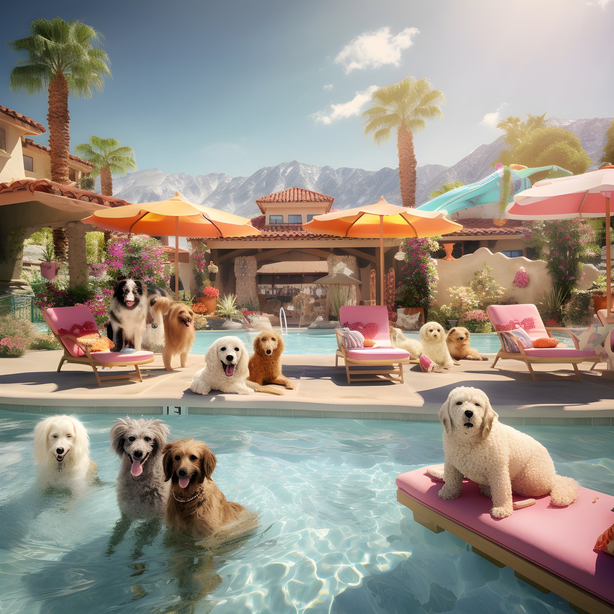 Hunde-Poolparty in Palm Springs 3 alkotó: Kurt Heppke