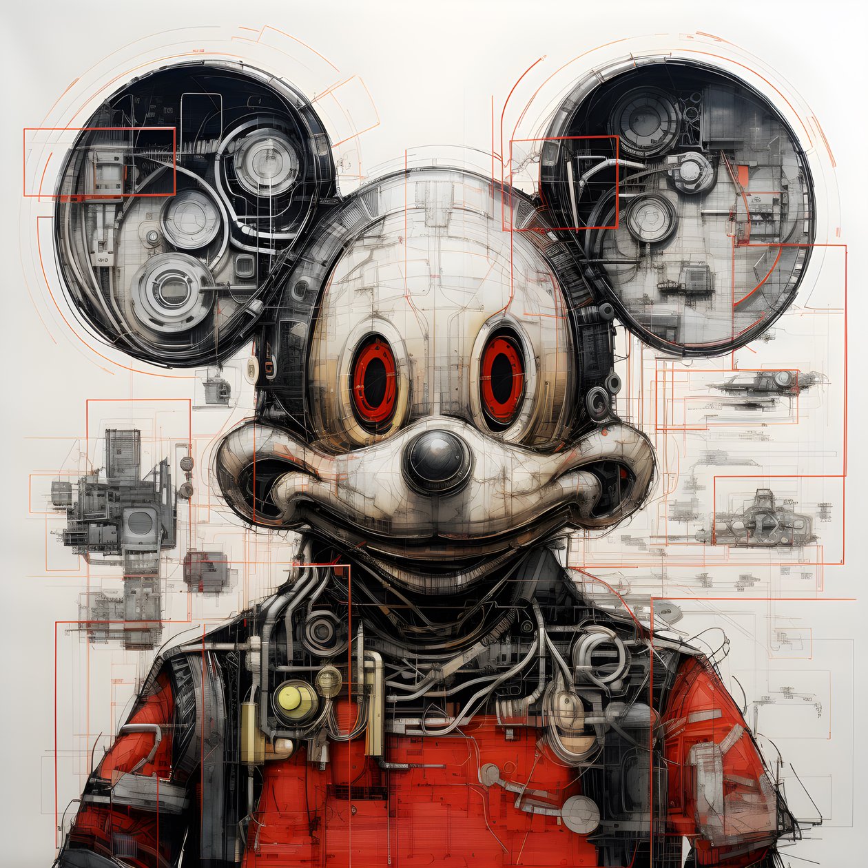 a Cyberpunk Mickey Mouse 4 műszaki rajzai alkotó: Kurt Heppke