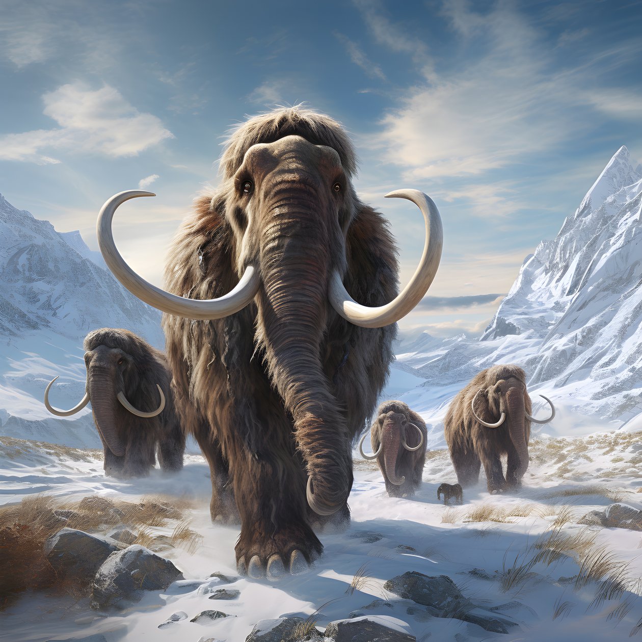 woolie mammoth herd in the tundra 2 alkotó: Kurt Heppke