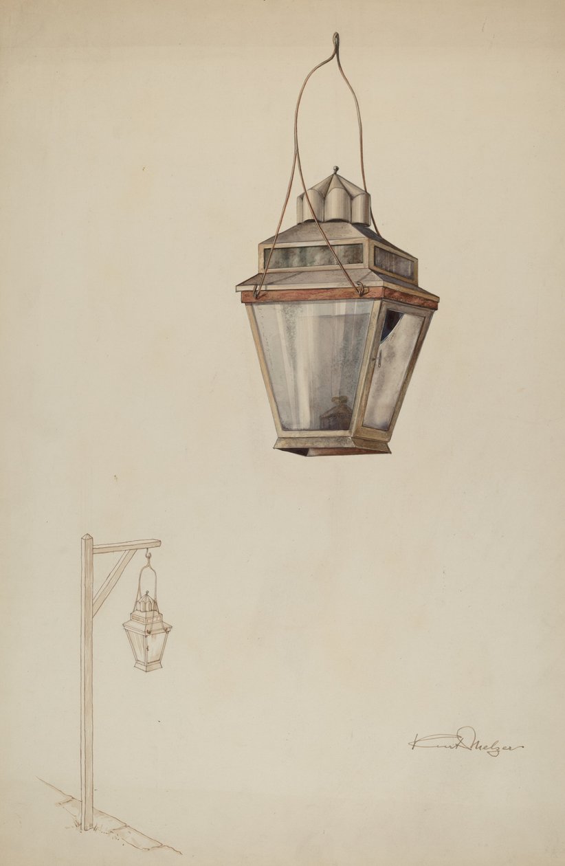 Sperma olaj utcai lámpa, c. 1937. alkotó: Kurt Melzer