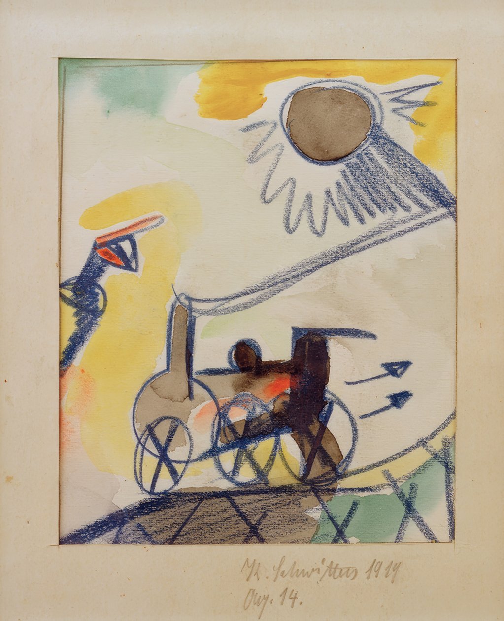 Aq. 14 (mozdony hátrafelé) alkotó: Kurt Schwitters