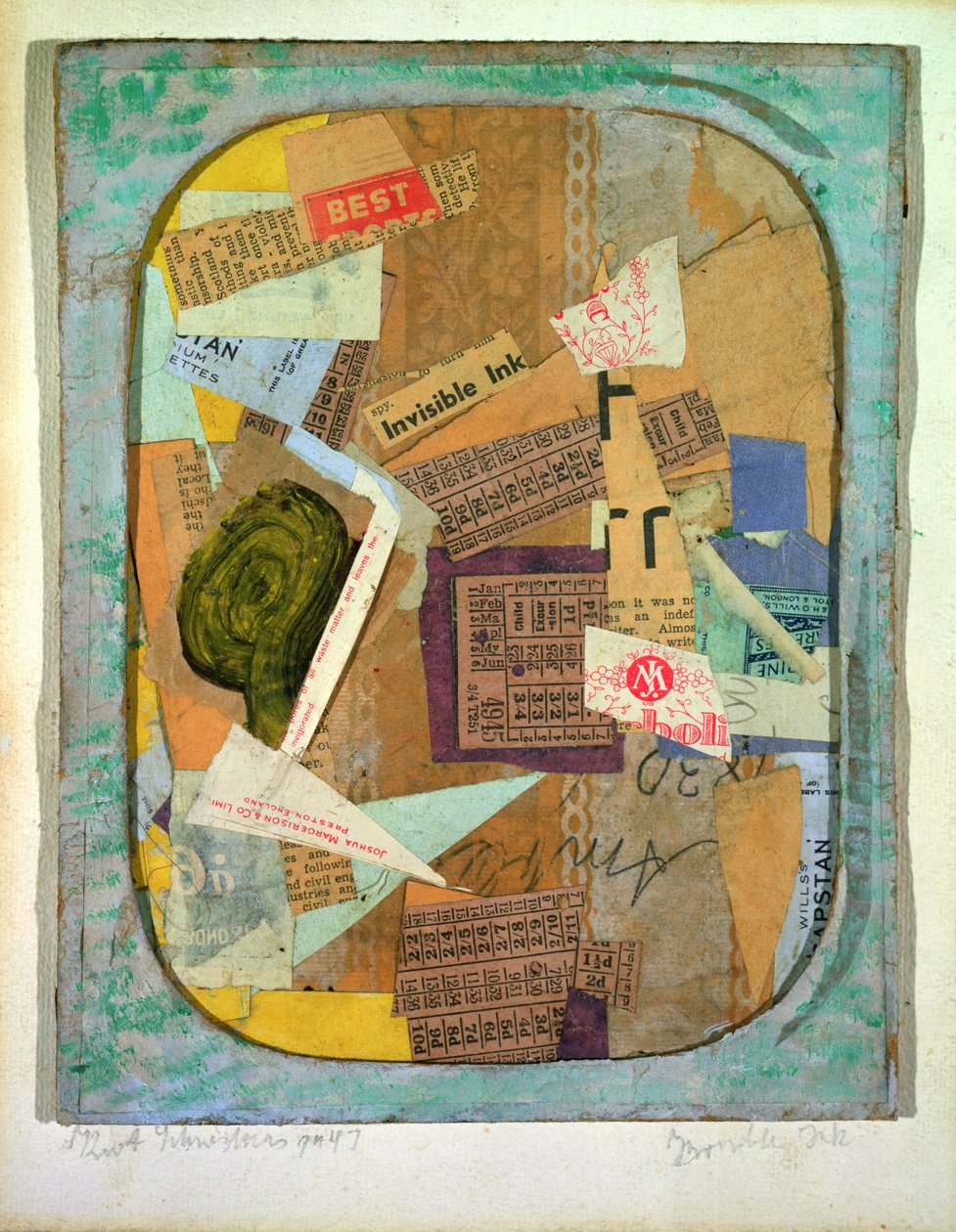 Láthatatlan tinta, 1947 alkotó: Kurt Schwitters